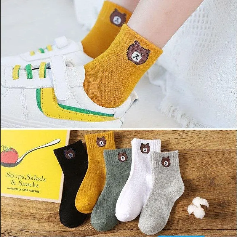 [10 PAIRS] Soft Cute Bear Sport  Ankle Socks