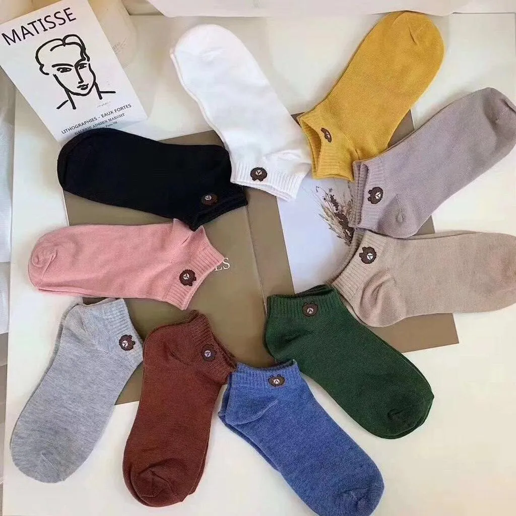 [10 PAIRS] Soft Cute Bear Sport  Ankle Socks