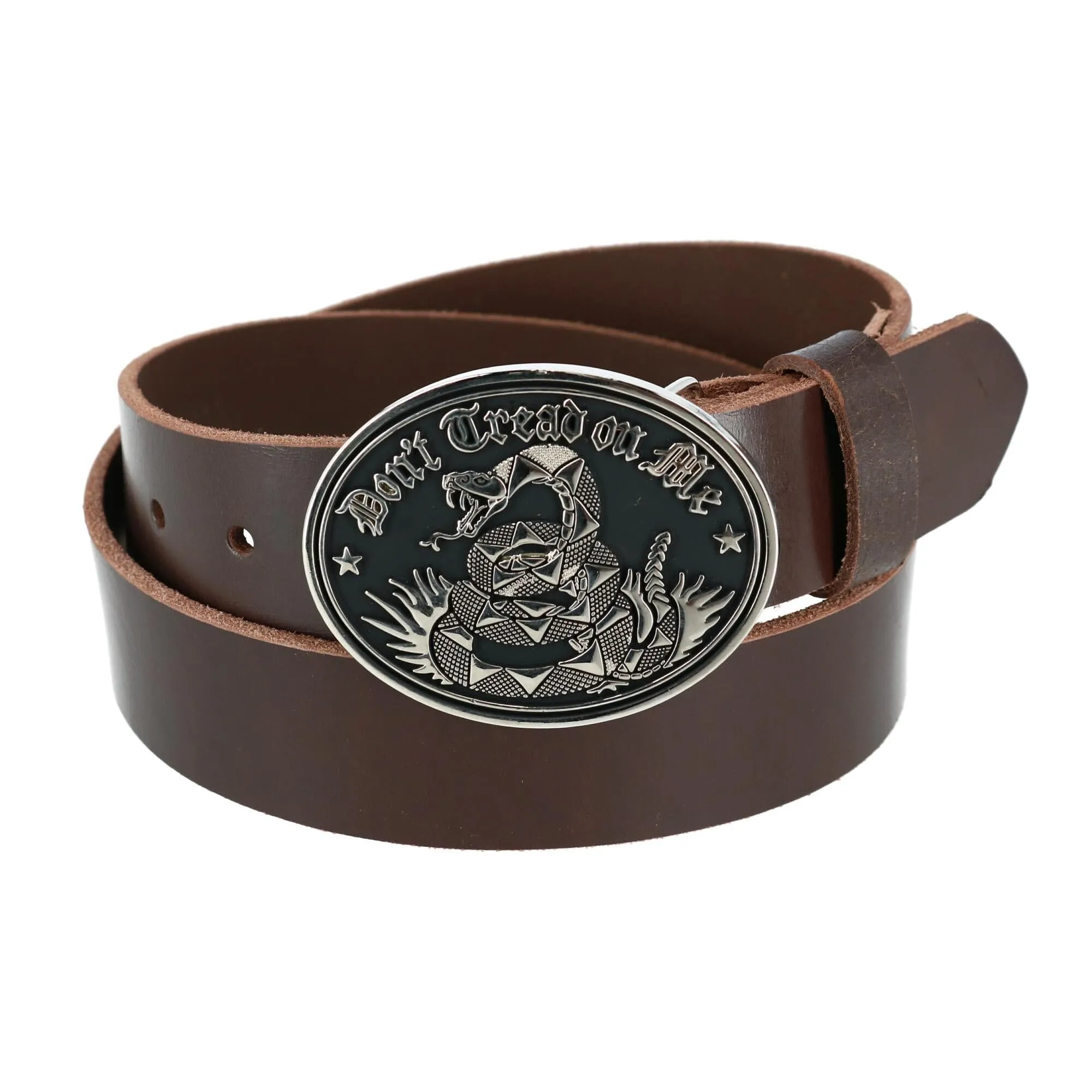 CTM® Men's Bridle Belt with Don't Tread on Me Buckle (2 Buckle Set)