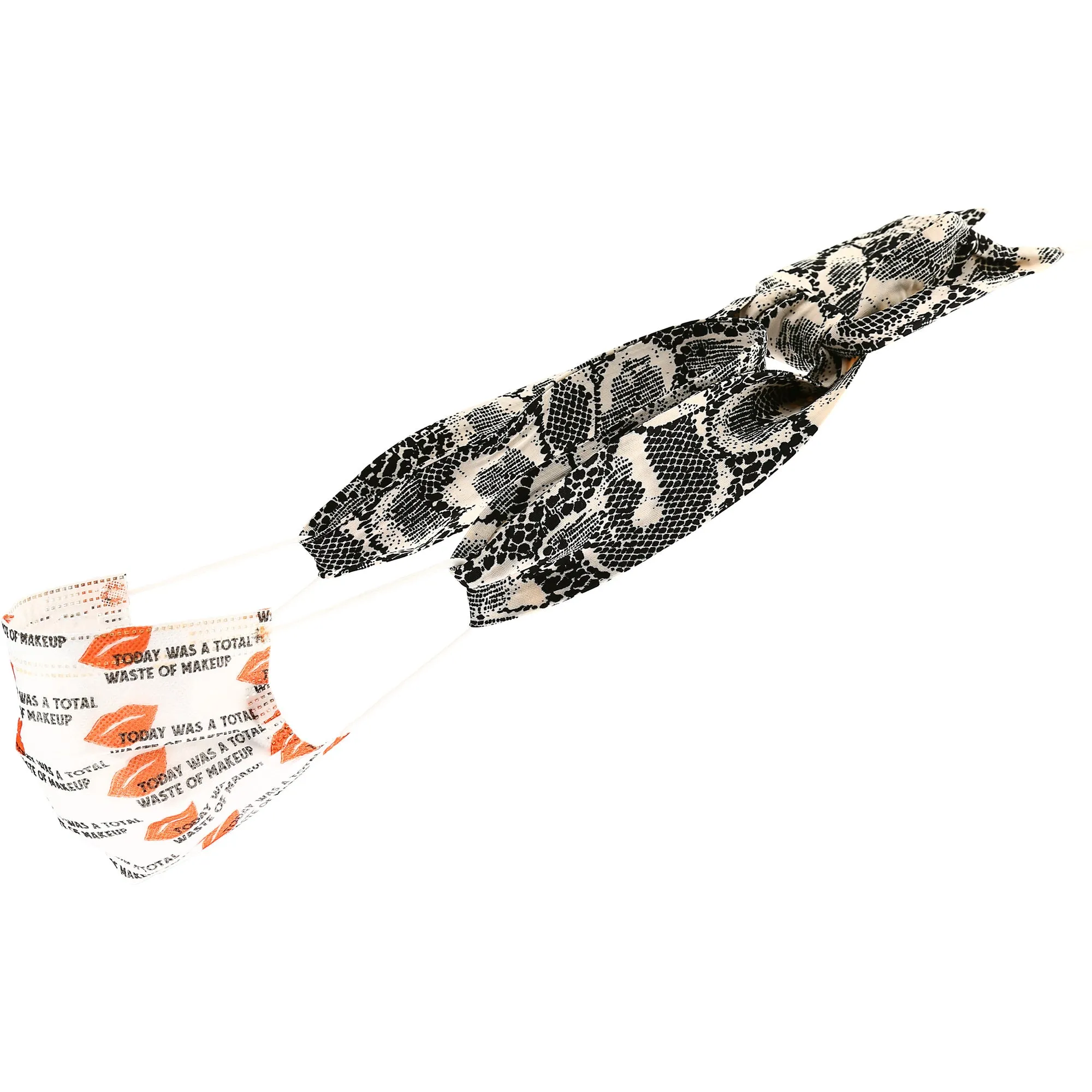 Ebony and Ivory Mask Ties Set of 2 - 48" x 2.5"