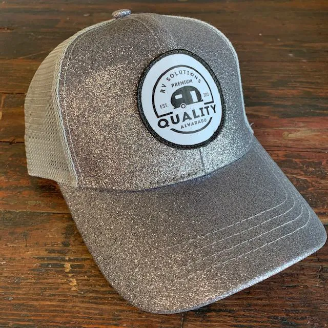 GLITTER QRVS PATCH HIGH PONYTAIL BALL CAP