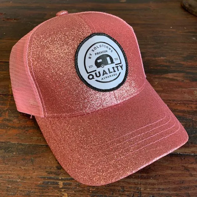 GLITTER QRVS PATCH HIGH PONYTAIL BALL CAP