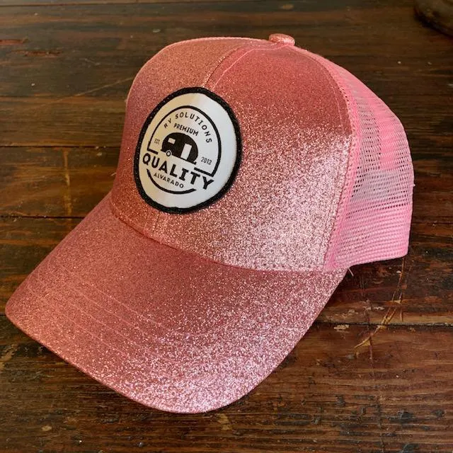 GLITTER QRVS PATCH HIGH PONYTAIL BALL CAP