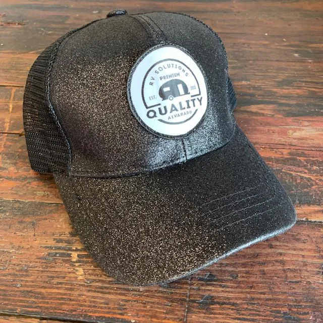 GLITTER QRVS PATCH HIGH PONYTAIL BALL CAP