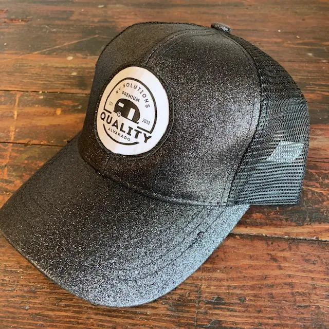 GLITTER QRVS PATCH HIGH PONYTAIL BALL CAP