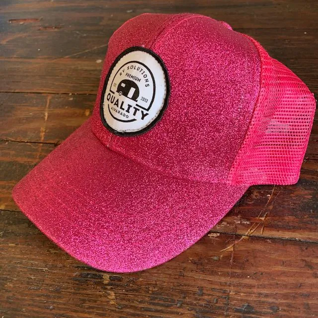GLITTER QRVS PATCH HIGH PONYTAIL BALL CAP