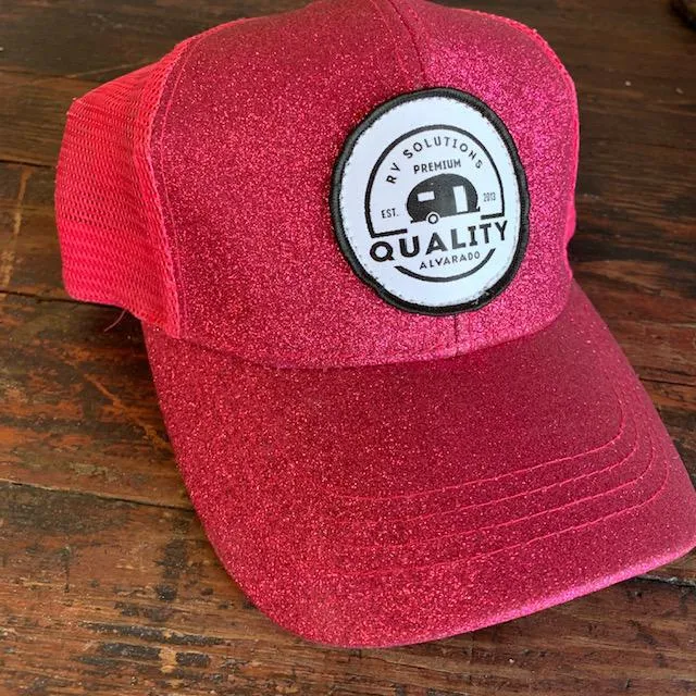GLITTER QRVS PATCH HIGH PONYTAIL BALL CAP