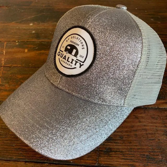 GLITTER QRVS PATCH HIGH PONYTAIL BALL CAP