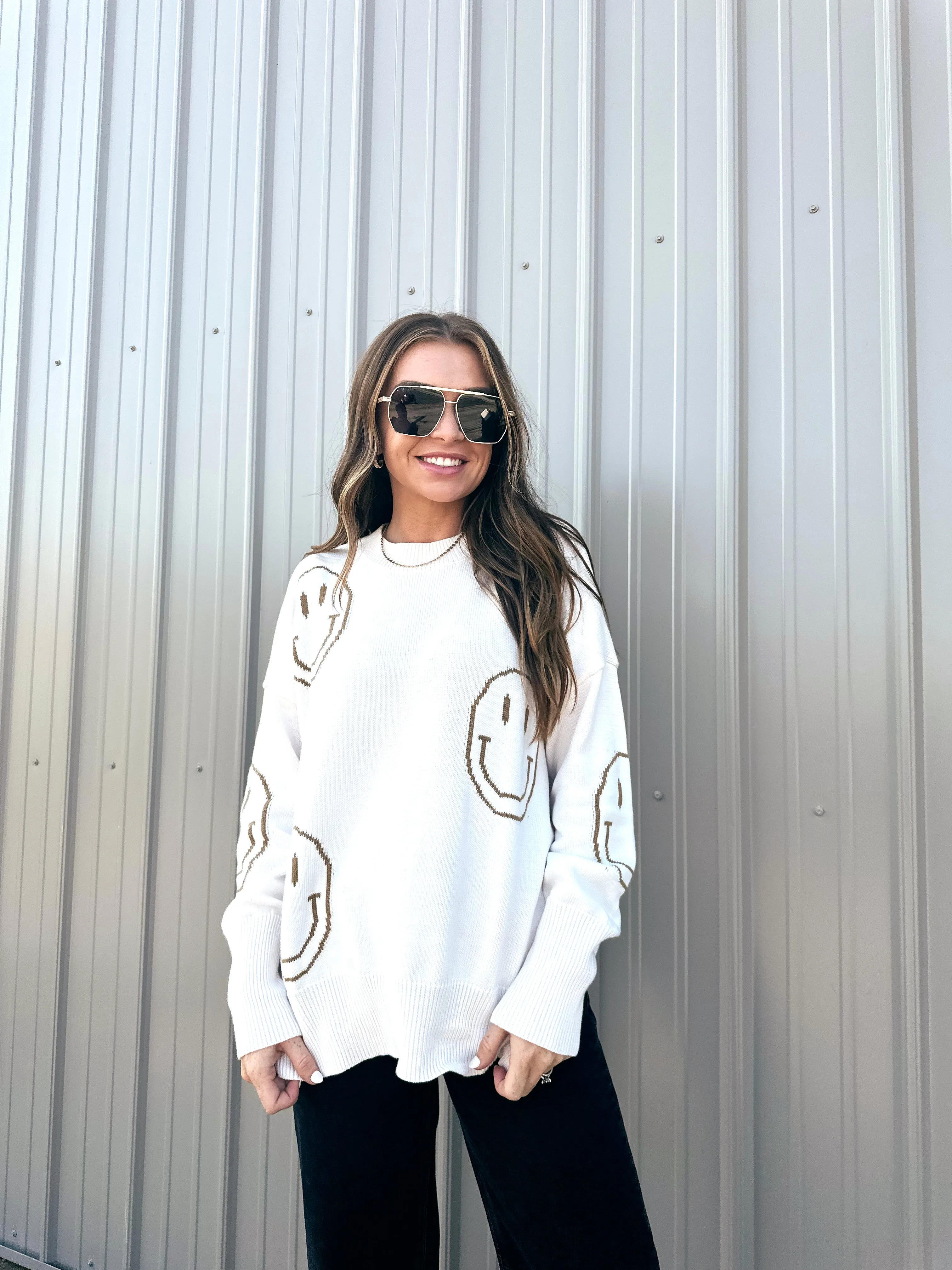 Mocha Smiley Sweater