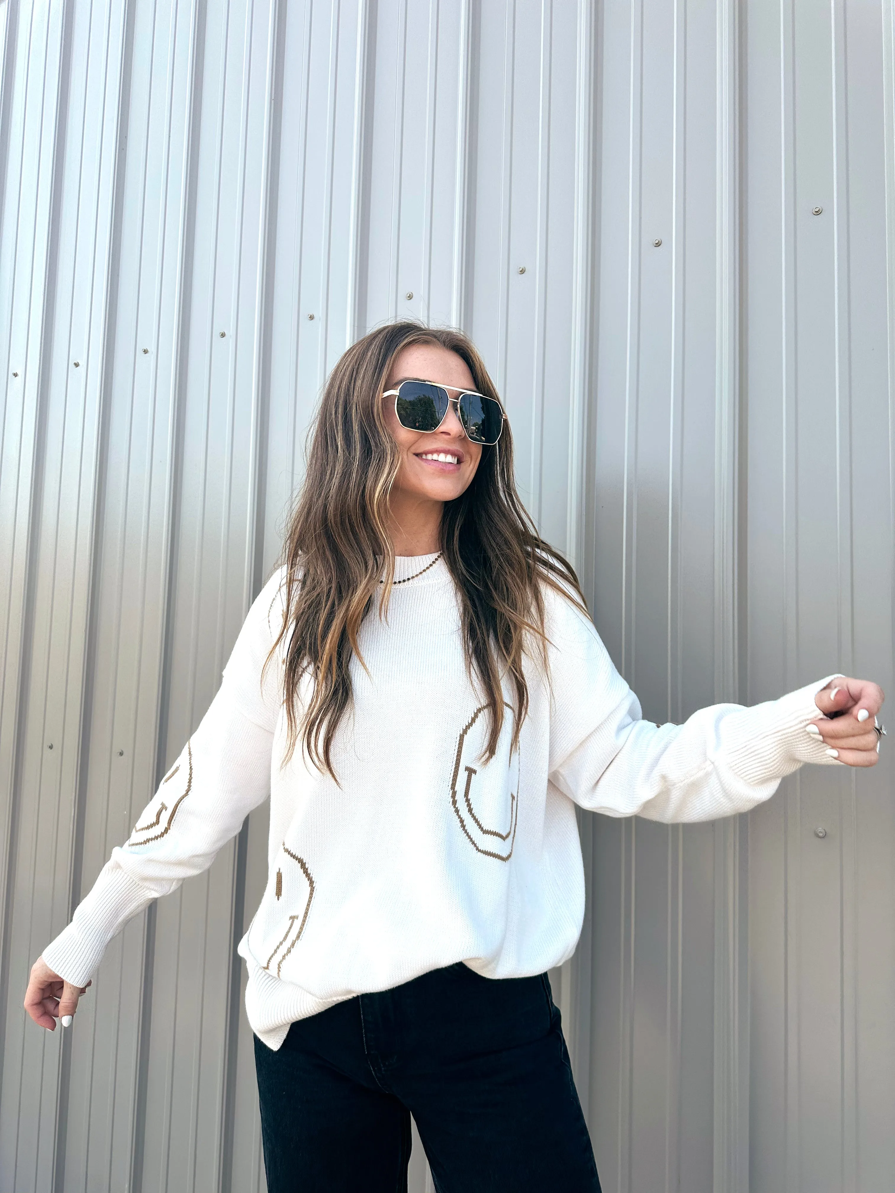 Mocha Smiley Sweater