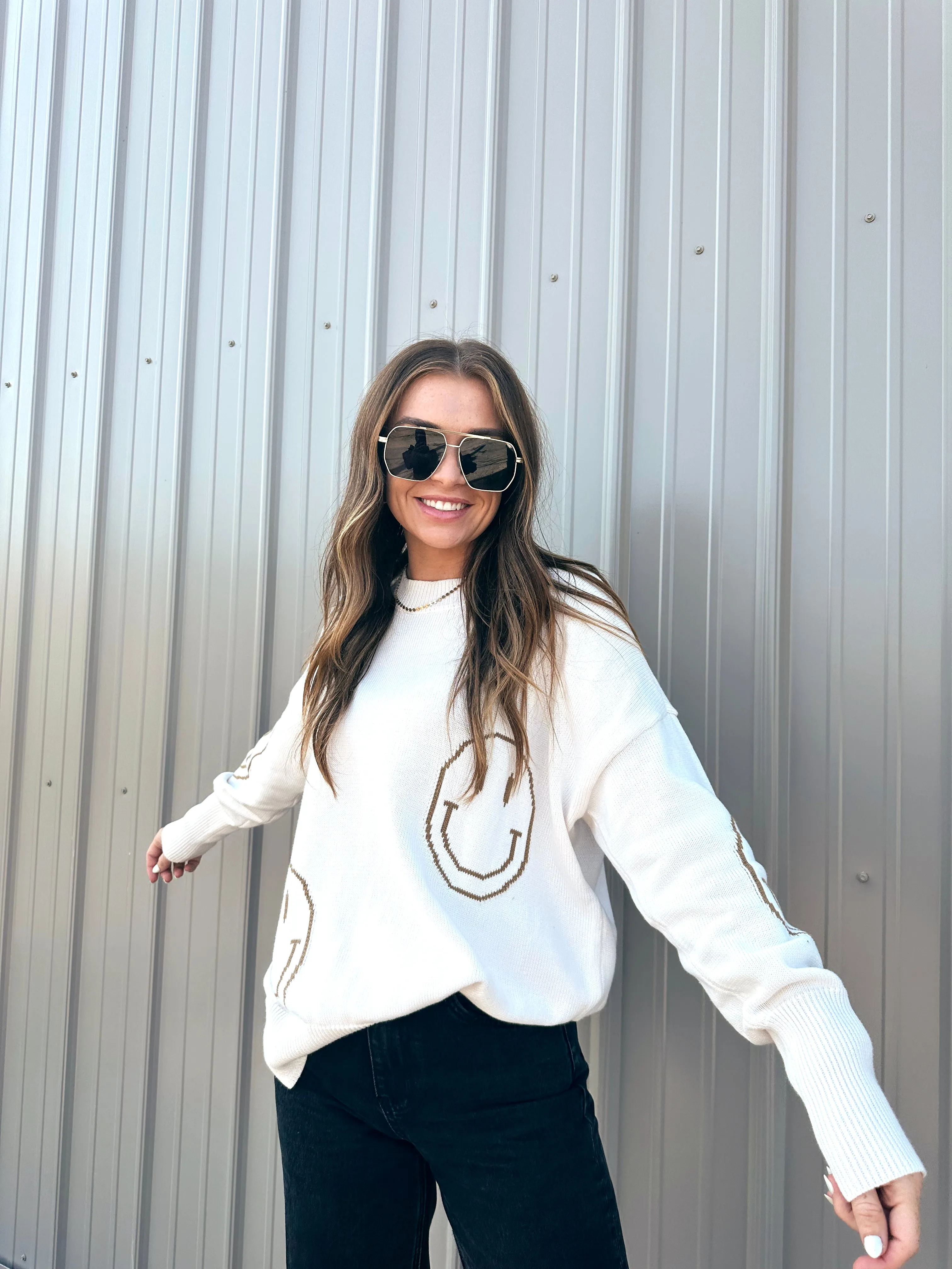 Mocha Smiley Sweater