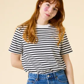 Organic Cotton T-Shirt (Striped) in Black/ White