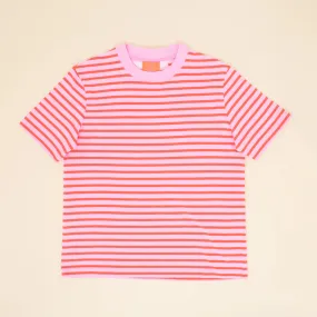 Organic Cotton T-Shirt (Striped) in Pink/Red