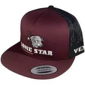 VEXIL LONE STAR LIVESTOCK MAROON/BLACK MESH HAT